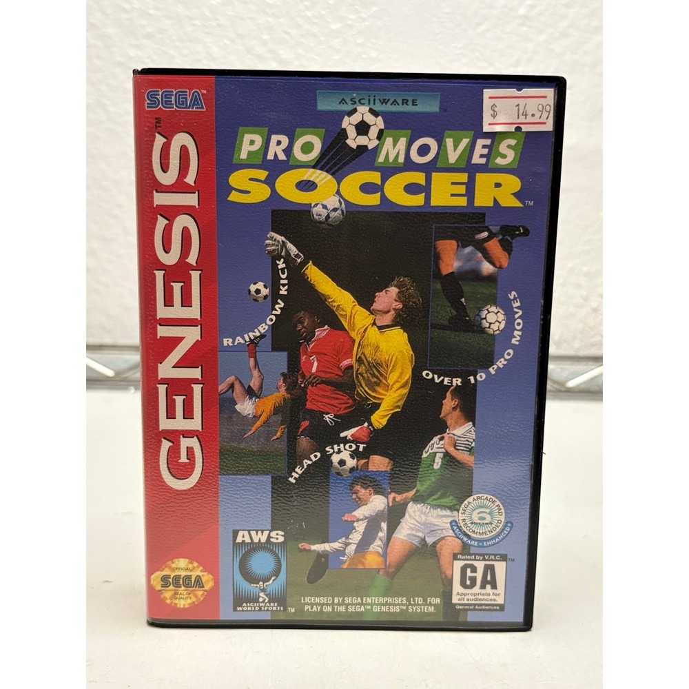 Pro Moves Soccer (Sega Genesis, 1994) - Complete In Box (CIB) - Tested & Working